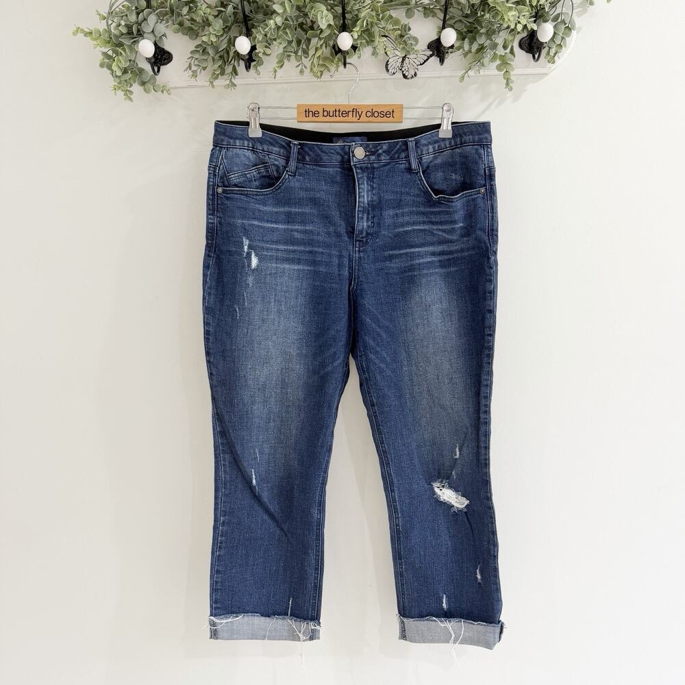 democracy ab technology jeans Distressed Cuffed Size 16 CC slimmimg tummy contro